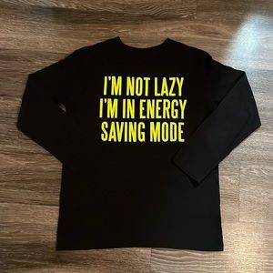 Energy saving mode black and neon glowing sweatshirt